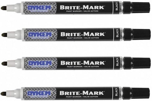 Dykem 8034-8402 Brite-Mark Regular Line Markers 4-Pieces Set, Black