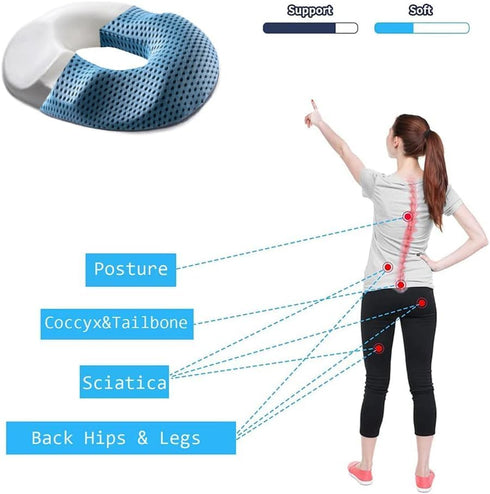 GEDRACKPMYN Donut Cushion Hemorrhoids Pillow, Memory Foam Office Chair Cushions Pressure Sore Cushion, Mesh Pain