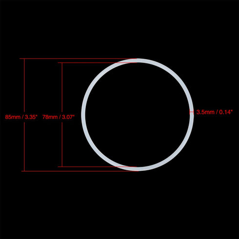 X AUTOHAUX Silicone O-Rings, 85mm OD 78mm ID 3.5mm Width VMQ Seal Gasket for Compressor Valves, Pack of 5