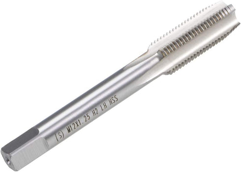 uxcell M12 Left Hand Metric Machine Tap, 1.25 Pitch, High Speed Steel Tapping Tool