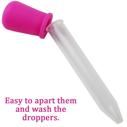 TIHOOD 60PCS Liquid Droppers with Clean Brush, 5ml Silicone and Plastic Eyedropper Pipettes with Bulb Tip