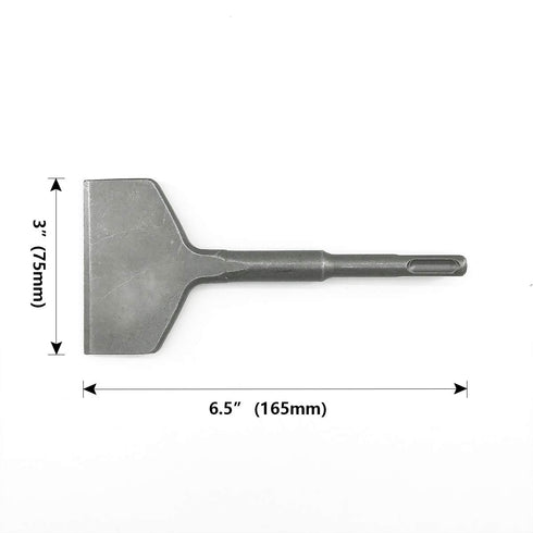 3" x 6.5" Concrete Tile Thinset Scaling Chisel SDS-Plus Shank Thinset Tile Scraper Flat Wide Chisel Bit Floor Scraper Works with SDS+ Rotary Hammers and Demolition Hammers