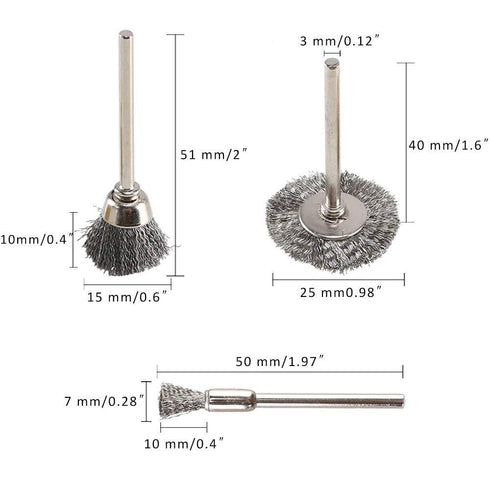 Rocaris 60 Pcs Wire Brushes Set, Steel Wire Wheels Pen Brushes Kit for Rotary Tool Accessories