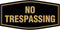 Fancy No Trespassing Sign (Black/Gold) - Small