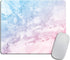 Marble Mouse Pad, Pastel Toned Cloudy Hazy Crack Lines Design, Standard Size Rectangle Non-Slip Rubber Mousepad
