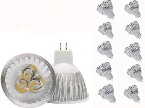 10 Pack MR16 LED Bulbs, 3W Warm White Light, GU5.3, 12V LED Spotlight, 20W Halogen Equivalent
