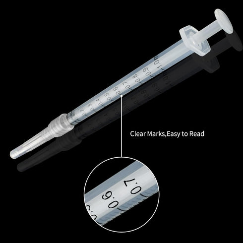 1cc/ml Syringe with 27G 1/2 in Needle, Laboratory Tools, Individually Wrapped, Pack of 20