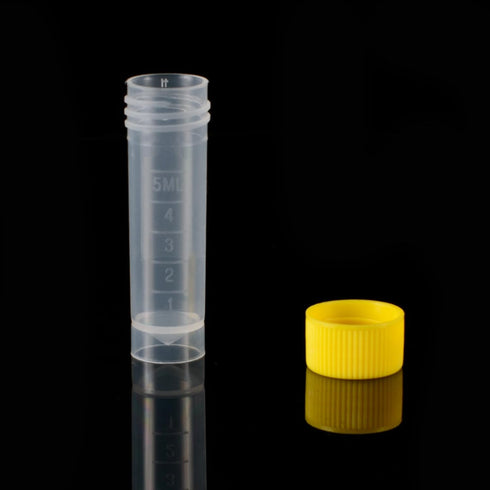 Eowpower 80pcs 5ml Flat Bottom Plastic Graduated Vial Tube with Screw Caps, Small Test Sample Bottles