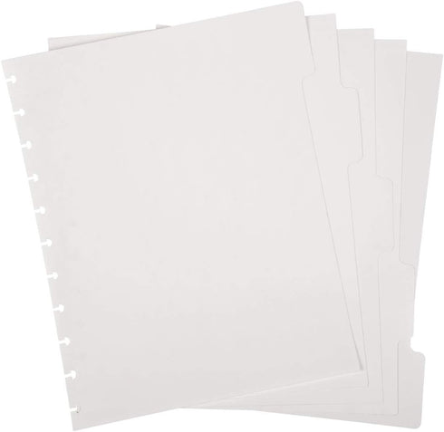 Talia Discbound Notebook - Dividers, 5tab White, Letter Size