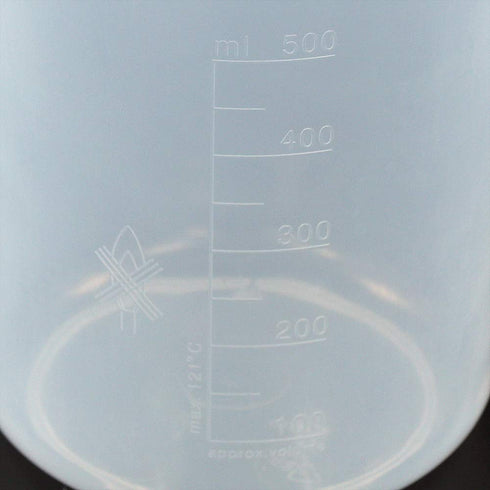 4pcs Stackable Plastic Beakers, 500ml Volume, PP Material with Molded Graduation