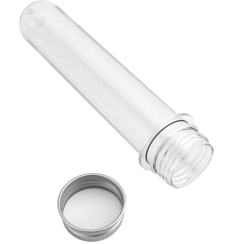 SEUNMUK 60 PCS 40ml Clear Plastic Test Tubes with Caps, 140 x 25 mm Tubes for Plants, Scientific Experiments, Candy