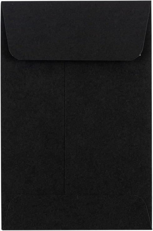 LUXPaper #4 Coin Envelopes, 3'' x 4 1/2'', Midnight Black, 80lb. Text, 50 Qty