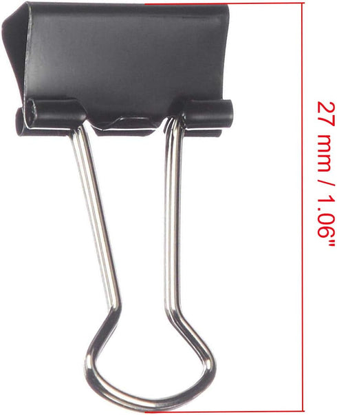 Mini Binder Clips, 1/2 Inch, 12 Pack, Medium, Black, Document Organizing, Office Work, Archive Work