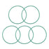uxcell Fluorine Rubber O-Rings, 45mm OD 42mm ID 1.5mm Width FKM Seal Gasket, Green, Pack of 5 for Machinery Plumbing