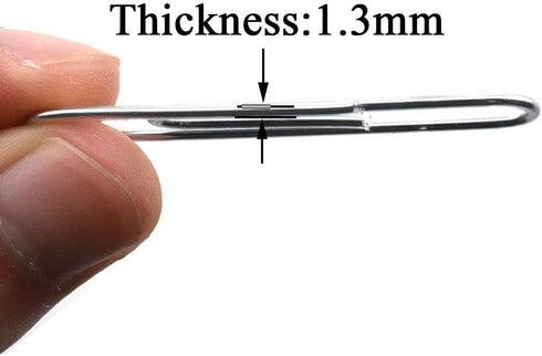 HAHIYO Large Paper Clips, 2 inches Length Silver Vinyl Coated Paperclips, Sturdy for Bookmark Organizing Home Office 80