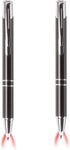 GS GLOWSEEN Lighted tip Penlight,LED Ballpoint Flashlight Writing Pens for Night Writer - 2 PK (Red Light)
