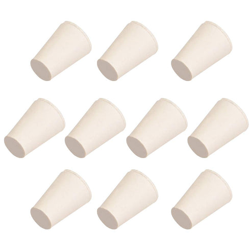 uxcell White Tapered Solid Rubber Stopper for Lab Tube - Size 000 (10 Pcs)