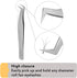 EMEDA Eyelash Extension Tweezers - Professional Precision Stainless Steel VETUS 6A-SA Mega Curved Tips for Individual