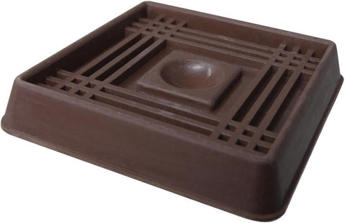 19076 2-Inch (Pack 4) Shepherd Hardware Square Caster Furniture Cup Walnut Finish