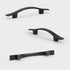 KNOBWELL 6 Pack 3 inch Black Cabinet Handles, Wave Style Black Handles for Cabinet and Cupboard, 3 inch Hole Center