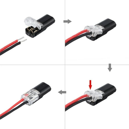 25 PCS Double-Wire Plug-in Connector for 2 Pin 2 Way LED Strip Lights with Locking Buckle