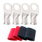 TKDMR 4pcs 1/0 Awg-1/2" Ring Marine Grade Copper Wire Lugs with Heat Shrink Tubing, UL Battery Cable Ends