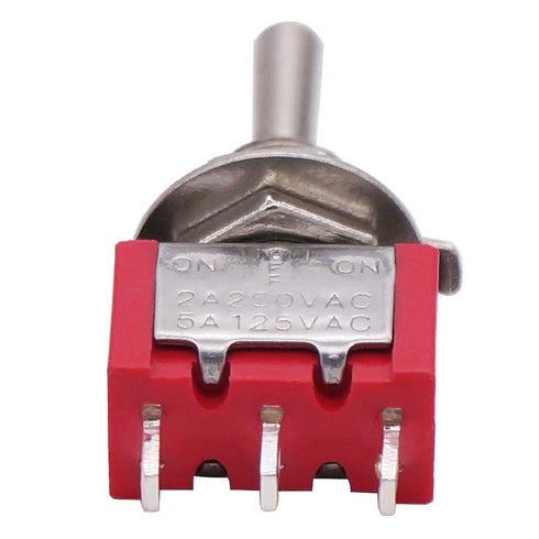 Twidec 6Pcs Mini Momentary Toggle Switch SPDT 3 Position 3 Pins, Waterproof Cap for Car Boat Switches