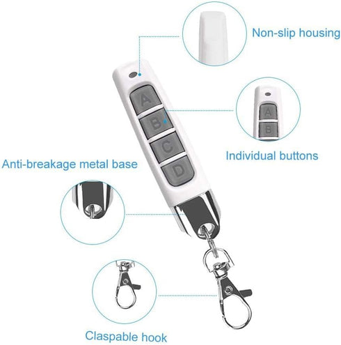 LaMuManY Remote-433mhz 4 433mhz Door2 Pack Universal Gate Opener Remote-Gate Control Remote - Cloning Remote Control