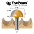1/2 inch 1-1/2 inch 1 Fivepears Core Box Router Bit with Shank Cutting Diameter Cutting Length for DIY Woodwork