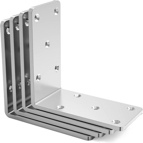 KOMOHOM 5" X 5" X 2.5" Heavy Duty L Brackets for Wood (4