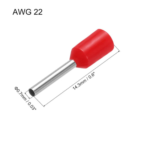 uxcell 2000 Pcs Insulated Ferrule Wire Connector Electrical Crimp Terminal 22 AWG for Electrical Projects Red
