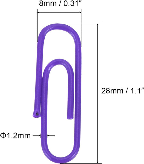 MECCANIXITY Paper Clips Small Size 1.1 Inch Vinyl Coated to Prevent Tearing Pages with Box for Organize Office Home Purple Count 600 by MECCANIXITY