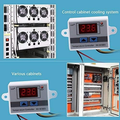 XH-W3001 Mini Thermostat Switch, 12V Digital Intelligent Temperature Controller with Waterproof Sensor Probe