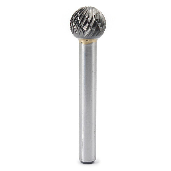 SD-5 Tungsten Carbide Burr Ball Shape Double Cut Rotary Burrs File, 1/2'' Cutter Dia, 1/4'' Shank Dia