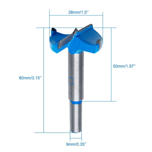 1-1/2 Inch / 38mm Forstner Drill Bit, Tungsten Carbide Boring Bit Cutter for Wood, Plastic, Plywood