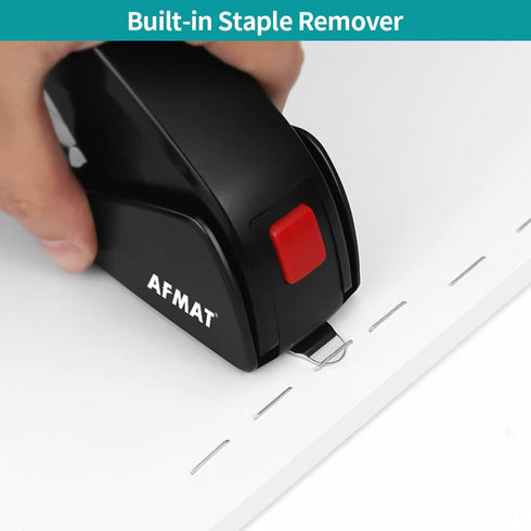 Ergonomic Portable Handheld Stapler for Desk, 50 Sheet Capacity, Built-in Staple Remover, Heavy Duty, Space Saving Size