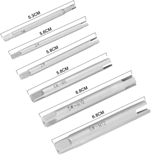 Fafeicy Stripped Screw Remover, Tap Extractor Set, High Speed Steel Steel Broken Head Taps Remover, Stripped Screw Tap Extractor Set, for Removing Screws and Bolts(six-piece set)