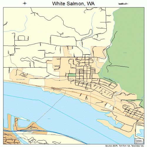 Large Street & Road Map of White Salmon, Washington WA - Printed