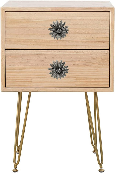 4 Pcs Retro Flower Knobs: Unique Single Hole Drawer Cabinet Handle Hardware for Closet, Cupboard, Furniture Decoration