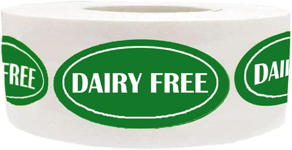 Remarkabel Dairy Free Food Labels Stickers, 0.75*1.25 Inch, 500 Pcs, Adhesive, Plastic, Rectangular,