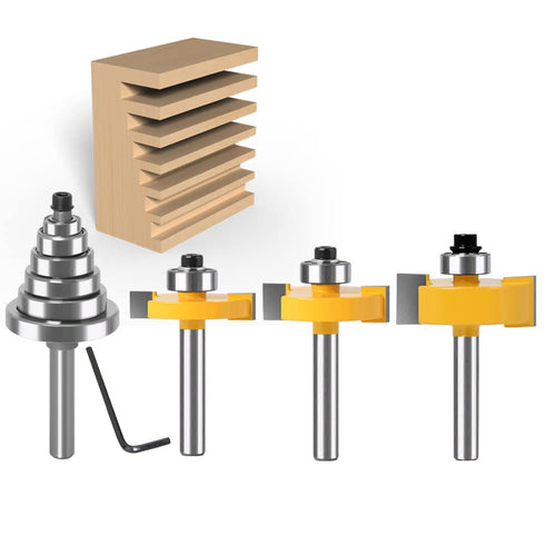 1/4 Inch Set, 3 6 Set (1/8", 1/4", 5/16", 3/8", 7/16", 1/2" (1/4 Inch) WSOOX Shank Rabbet Router Bit Pieces Rabbeting