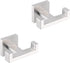 GERZWY Brushed Stainless Steel Coat/Robe Hook, Modern Bathroom Double Towel Hook, Wall Mounted 2 Pack