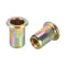 uxcell M8 Carbon Steel Rivet Nuts, Flat Head Insert Yellow Zinc Plated, 10 Pcs