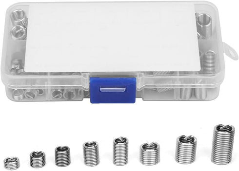 110pcs Coiled Wire Thread Insert Thread Screws - Stainless Steel Sleeve Set, Versatile Thread Repair Kit for Home Repair