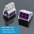 50pcs 6 Port Push-in Electrical Wire Connector, PCT-106 Quick Connection Terminal Compact Wire Connector for 18-12 AWG Solid Stranded Wires