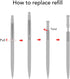 Unibene Slim Metallic Retractable Ballpoint Pens, Carved Chrome & Gold, 6 Pack Black Ink, Nice Gift for Office Students