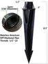 Landscape Lighting Ground Spikes Stakes Replacement,1/2" NPT Thread for Landscape Path Lighting Landscape Spotlights Outdoor Lighting Stakes Black Color 2-Pack(Normal Head) by Arrownine