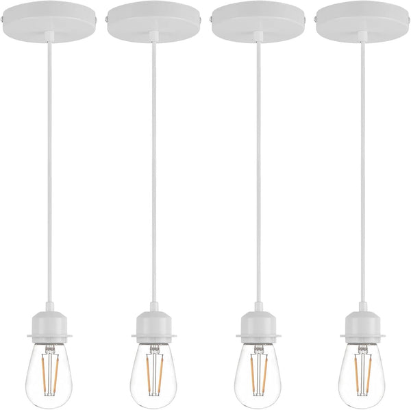 4 Pack Vintage Pendant Light Kit, Farmhouse E27 Base Industrial Lamp Lantern