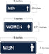Standard Men Women Restroom Sign - Large Brushed Gold - 1 Set (2 pcs)