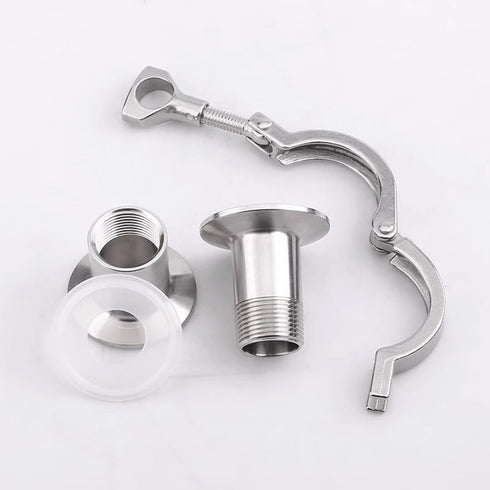 LZZYYU 1pcs use(DN15x50.5) Tri Clamp Cover with Thread Ferrule Adapter and Silicone Gasket - for Beer, Dairy, Food